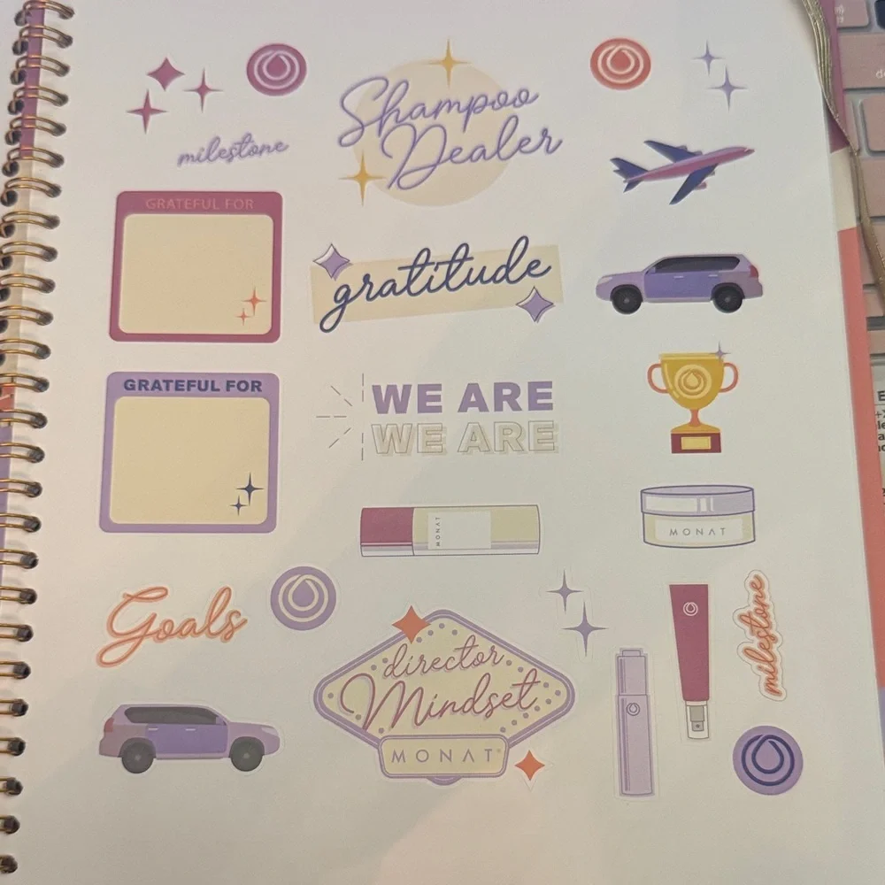 Monat Pink and Purple Home Office Planner with stickers, never used